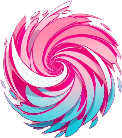 A pink and blue swirl.